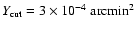 $Y_{\rm cut} = 3 \times 10^{-4} ~ {\rm arcmin}^{2}$