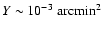 $Y \sim 10^{-3} ~ {\rm arcmin^2}$