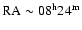 $\rm RA\sim 08^{{\rm h}} 24^{{\rm m}}$