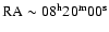 $\rm RA\sim 08^{{\rm h}} 20^{{\rm m}} 00^{{\rm s}}$