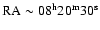 $\rm RA\sim 08^{{\rm h}} 20^{{\rm m}} 30^{{\rm s}}$