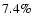 $7.4\%$