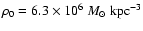 $\rho_{0} = 6.3 \times 10^{6}~
{M}_{\odot}~{\rm kpc}^{-3}$
