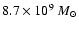 $8.7\times10^{9}~{M}_{\odot}$
