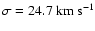 $\sigma=24.7~{\rm km~s}^{-1}$