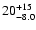 $\rm 20^{+15}_{-8.0}$