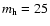 $m_{\rm h}=25$