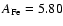 $A_{{\rm Fe}}=5.80$