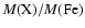 $M({\rm X})/M({\rm Fe})$
