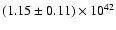 $(1.15\pm0.11)\times10^{42}$
