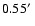 $0.55\hbox{$^\prime$ }$