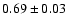 $0.69\pm0.03$