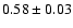 $0.58\pm 0.03$