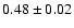 $0.48\pm0.02$