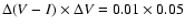 $\Delta (V-I) \times \Delta V = 0.01 \times 0.05$