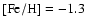 $\rm [Fe/H]=-1.3$