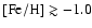 $\rm [Fe/H]\gtrsim -1.0$