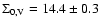 $\Sigma_{\rm0,V} = 14.4 \pm 0.3$