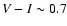 $V-I \sim0.7$