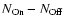 $N_{\rm\scriptsize {\rm On}}-N_{\rm\scriptsize {Off}}$