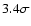 $3.4\sigma$