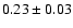 $0.23 \pm 0.03$
