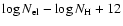 $ \log N_{\rm el} - \log N_{\rm H} + 12 $