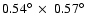 $0.54^{\circ}~ \times~ 0.57^{\circ}$
