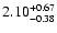 $\rm 2.10^{+0.67}_{-0.38}$