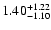 $\rm 1.40^{+1.22}_{-1.10}$