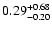$\rm0.29^{+0.68}_{-0.20}$