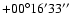 $ +00{\rm ^\circ} 16{\rm ^\prime} 33{\rm ^{\prime\prime}}$