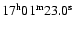 $17{\rm ^h} 01{\rm ^m} 23.0{\rm ^s}$