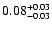 $\rm0.08^{+0.03}_{-0.03}$