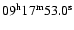 $09{\rm ^h} 17{\rm ^m} 53.0{\rm ^s}$