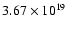 $3.67\times10^{19}\;$