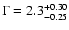 $\Gamma = 2.3_{-0.25}^{+0.30}$