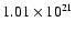$1.01 \times 10^{21}$