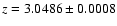 $z=3.0486\pm0.0008$