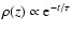$\rho(z)\propto {\rm e}^{-t/\tau}$