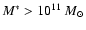 $M^*>10^{11}~M_\odot$
