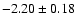 $-2.20\pm0.18$