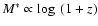 $M^*\propto \log~(1+z)$