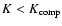 $K<K_{\rm comp}$