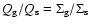 $Q_{\rm g}/Q_{\rm s}=\Sigma_{\rm g}/\Sigma_{\rm s}$