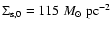 $\Sigma_{\rm s,0}=115~{M}_{\odot}~{\rm pc}^{-2}$