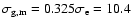$\sigma_{\rm g,m}=0.325\sigma_{\rm e}=10.4$