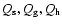 $Q_{\rm s},Q_{\rm g},Q_{\rm h}$