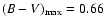 $(B-V)_{{\rm max}} = 0.66$