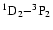 $^1{\rm D}_2{-} ^3{\rm P}_2$